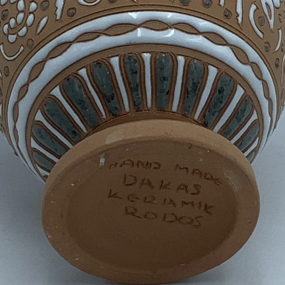 Handmade Dakas Keramic Rodos Greece Vase